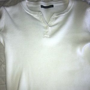 BRANDY MILLVILLE BUTTON UP SHIRT LONG SLEEVE WHITE cute barely worn no stains